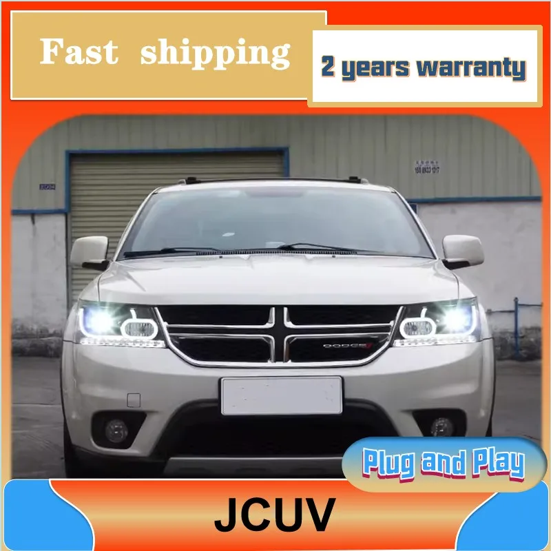 

Стайлинг автомобиля для фар Dodge Journey 2009-2019 JCUV, фары DRL, указатель поворота, ближний свет, линза проектора