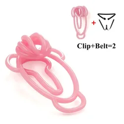 Male To Female FUFU Clip Panty Chastity Belt for Sissy Mimic Female Pussy Chastity Device Anti-Cheating Cock Cage Adult Sex Toys