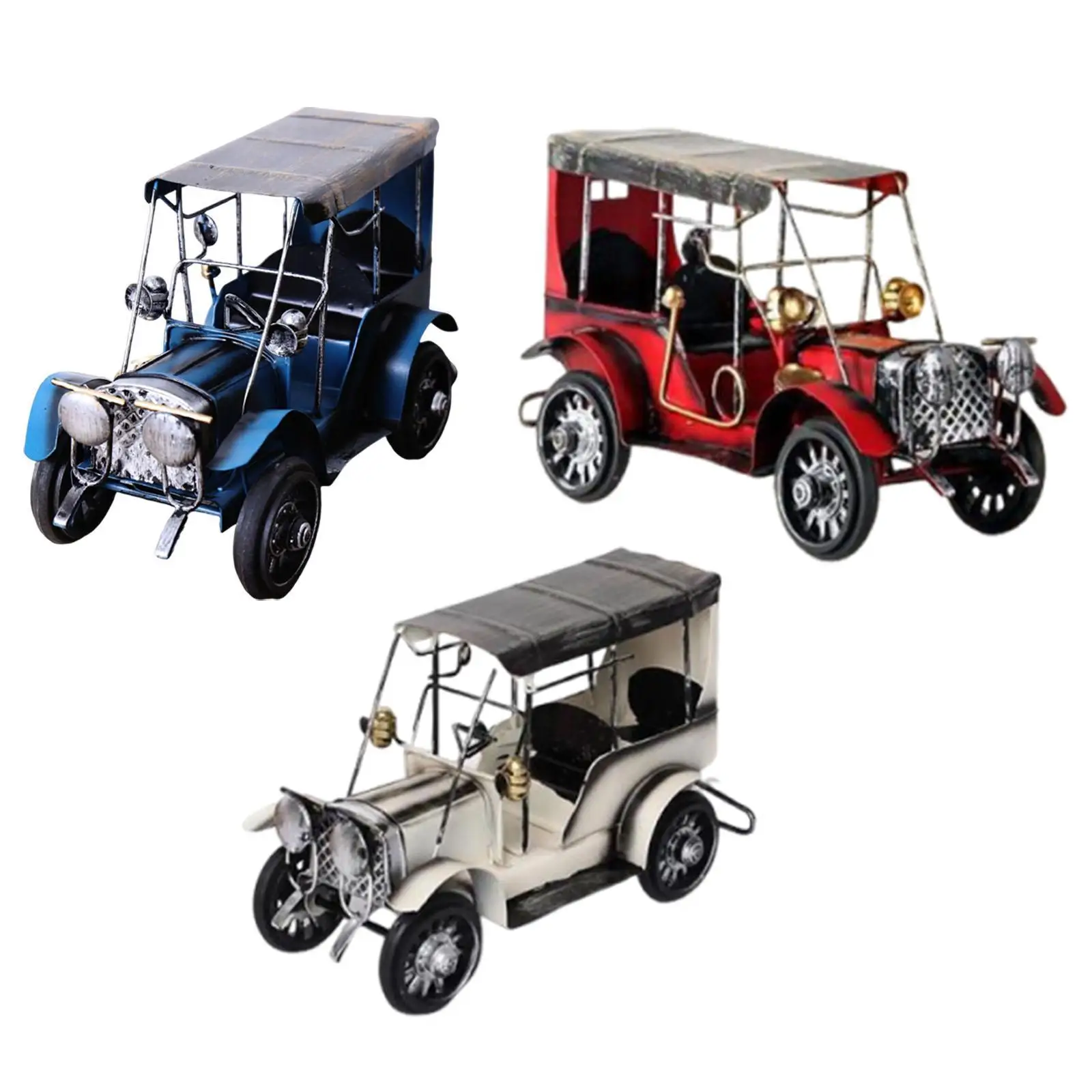 Vintage Design Car Model Collectible Decoration Ornament Iron Photo Prop Rustic Automobile Figurine for Room