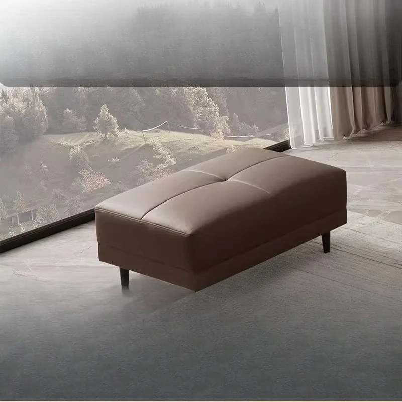 

Modern simple Italian light luxury classic versatile first layer cowhide living room sofa footstool