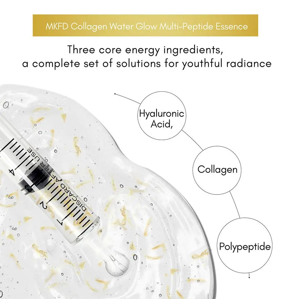 Collagen Hyaluronic Acid Peptide Face Serum 30ml Firming Face Essence, Moisturizing & Lifting Ampoule for Fine Lines Skin Care
