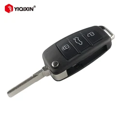 YIQIXIN 3 Button Foldable Remote Car Key Shell For Audi A2 A3 A4 A6 A6L A8 Q7 TT Key Fob Case Replacement