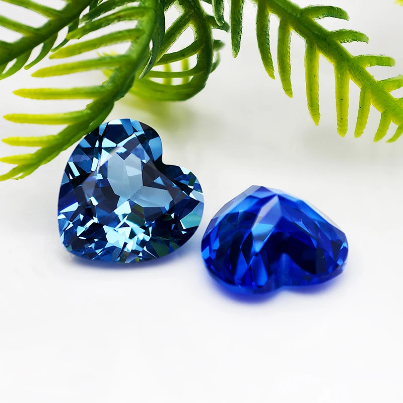 

Аквамарин/королевский синий шпинель в форме сердца, рождественская елка, огранка, бриллиант из драгоценного камня для изготовления ювелирных изделий