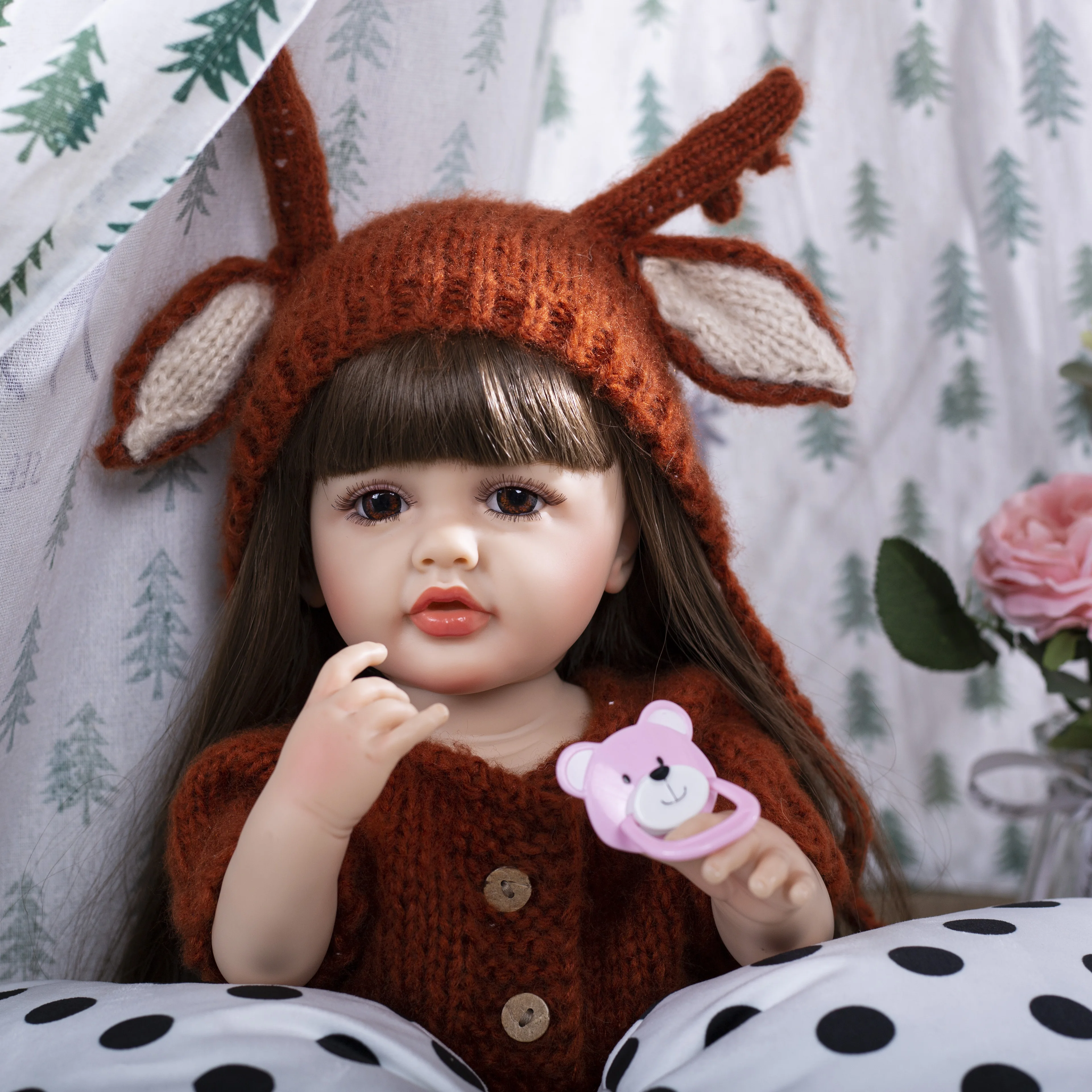 

KEIUMI New Arrive 55 cm 22 Inch Silicone Vinyl Reborn Elven Deer Baby Doll Bebe Reborn Toys Birthday Gifts For Child