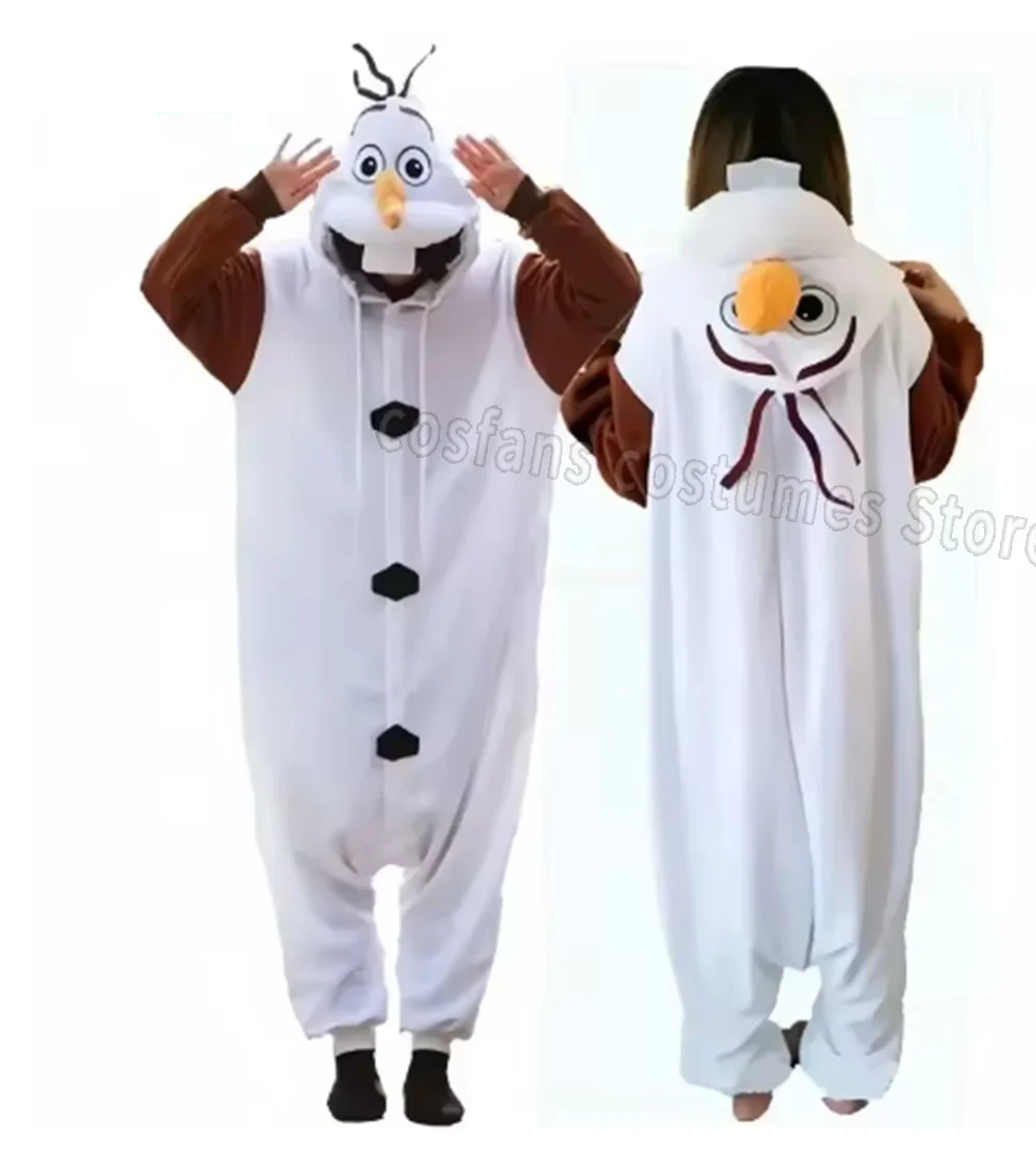 Rollenspielkostüme Frozen Olaf Schneemann Pyjama Erwachsene Overall Partykleid Wolle Cartoon Pyjama Geschenkspielzeug