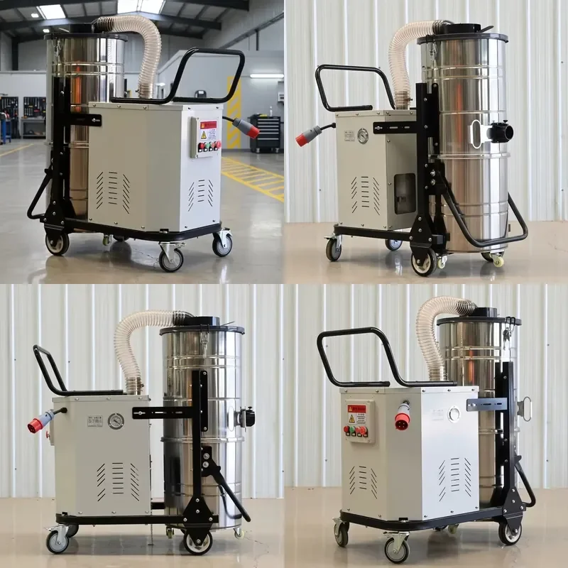 for Popular three-phase 4kW industrial vacuum cleaner heavy duty continuous working type with dual filters for dust cleaning