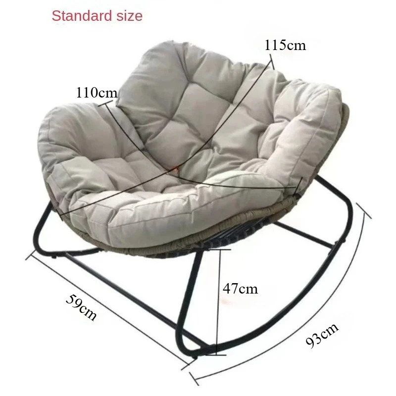 X&D Human Bird Nest Rattan Weaving Rocking Chair Leisure Sofa Home Balcony Single Lazy Sofa Rocking Chair Rattan Chair Can Sleep image 6
