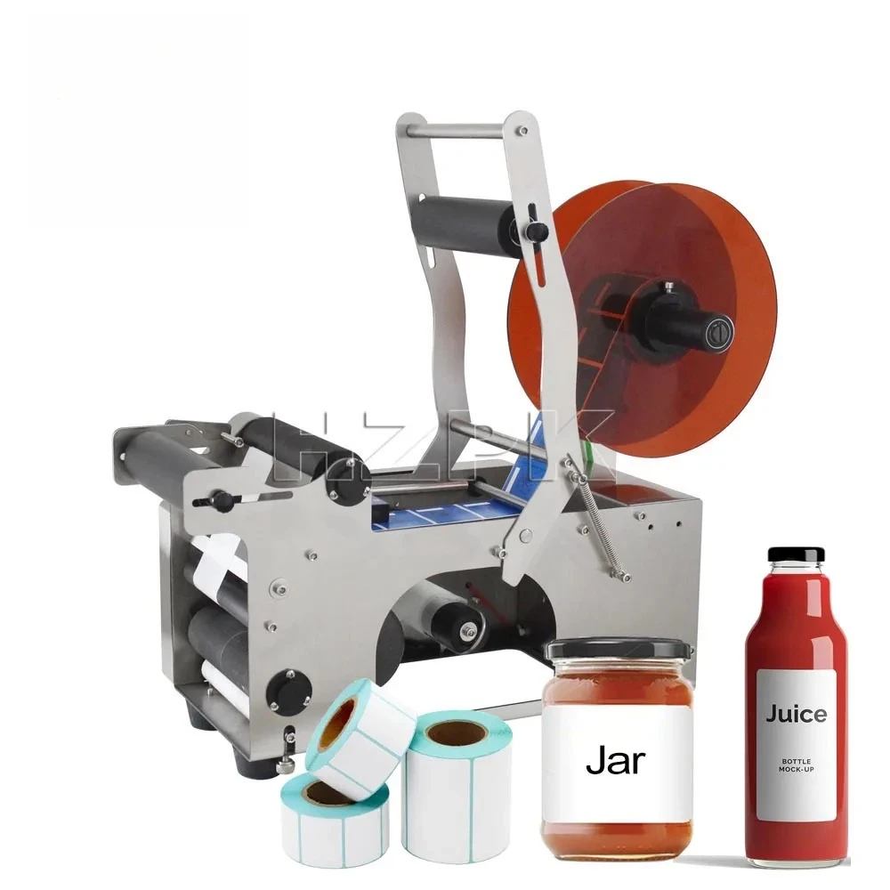 

HZPK MT-50 этикетировочная машина Полуавтоматическая этикетировочная машина для воды, пищевых пластиковых круглых бутылок, стеклянная банка, самоклеящаяся этикетировочная машина