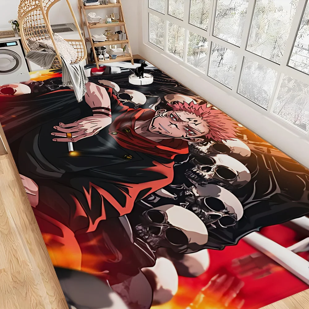 Anime Jujutsu Kaisen Ryomen Sukuna Entrance Door Mat Washable Non-Slip Living Room Sofa Chairs Area Mat Kitchen Welcome Doormat