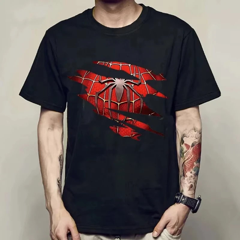 Kaos Superhero Kartun Spiderman 2025 Streetwear Atasan Kaos Pria Harajuku Fashion Kaos Grafis Unisex Kaos Y2k Atasan Pria
