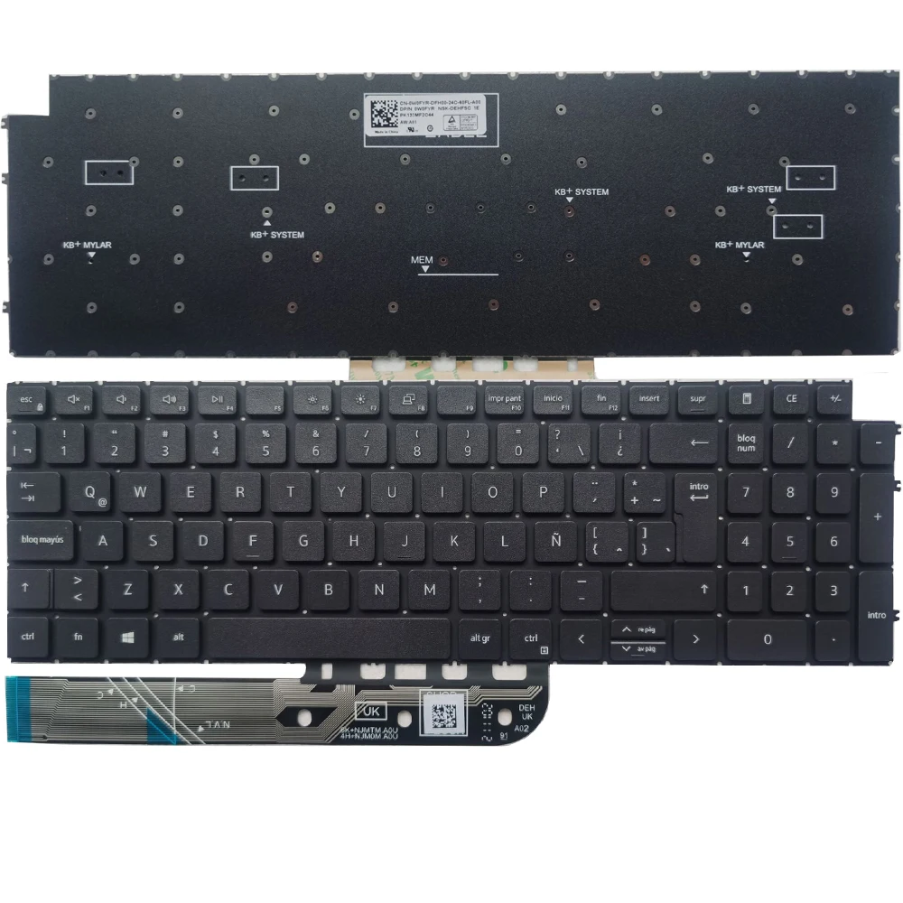 New Latin Keyboard For DELL 3511 3515 Inspiron 15 5510 5515 7510 16 Plus 7610 LA Black