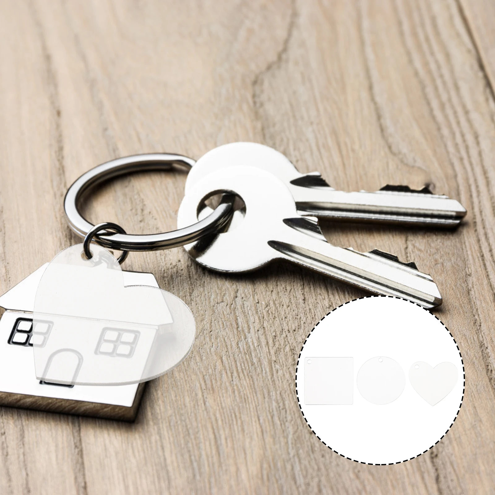 

100Pcs High End Acrylic Keychains Sublimation Blanks Key Pendant Customization