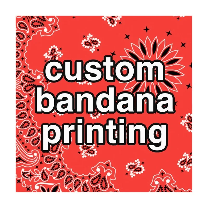 Custom Bandanas, Square Neckerchief Personalized Head Scarf Fashion Headbands Headwear With Logo Text For Men Women 70x70cm