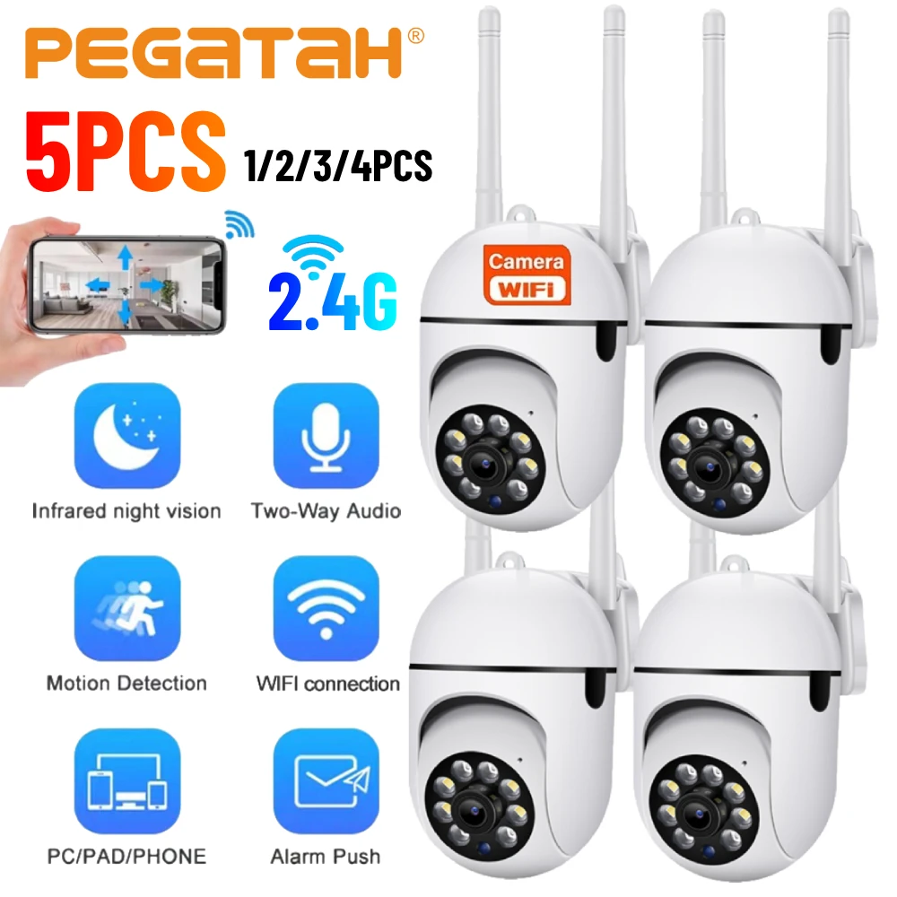 1-5PCS 2.4G WiFi Camera IP Camera 360° Rotate Anti-theft Monitor Security Surveillance Camera Auto Tracking Two Way Audio Camera