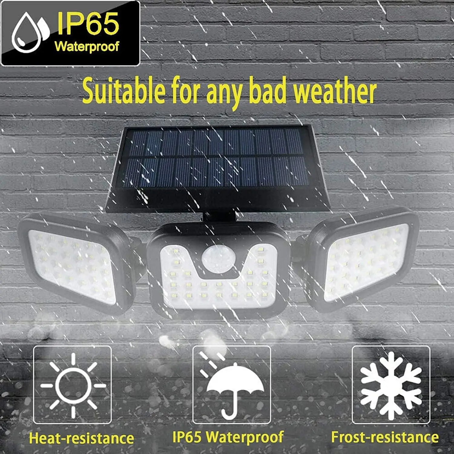 74 LED Solar Wall Lamp Motion Sensor Security Lights 3 Working Mode Waterproof Outdoor Solar Street Light for Garden Yard Garage