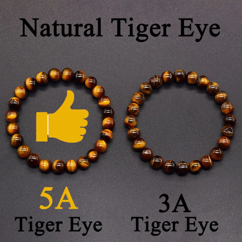 5A Natural Tiger Eye Beads Bracelet Men Women Real Original Stone Bead Crystal Made of Natural Stone Jewelry for Women Wholesale