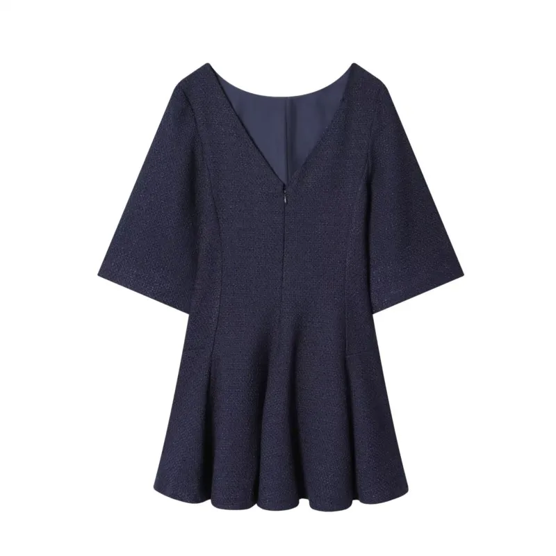 المرأة حلقة المخملية فستان قصير ربيع الخريف موضة ثلاثة أرباع كم فساتين ضئيلة أنيقة الإناث مضيئة فستان