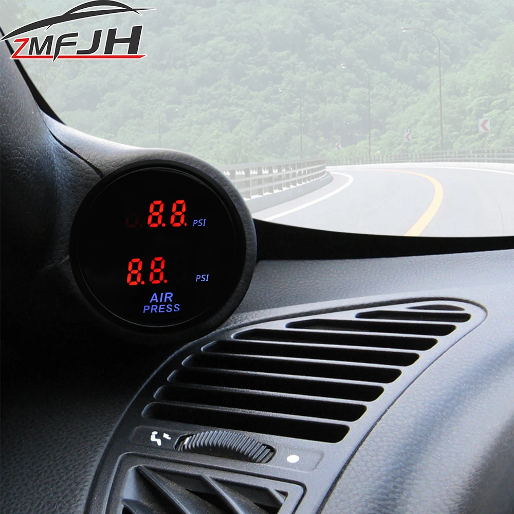 2''52mm Dual Display Luftdruck messer psi bar Luftfederung Luft fahr druck messer mit Sensor