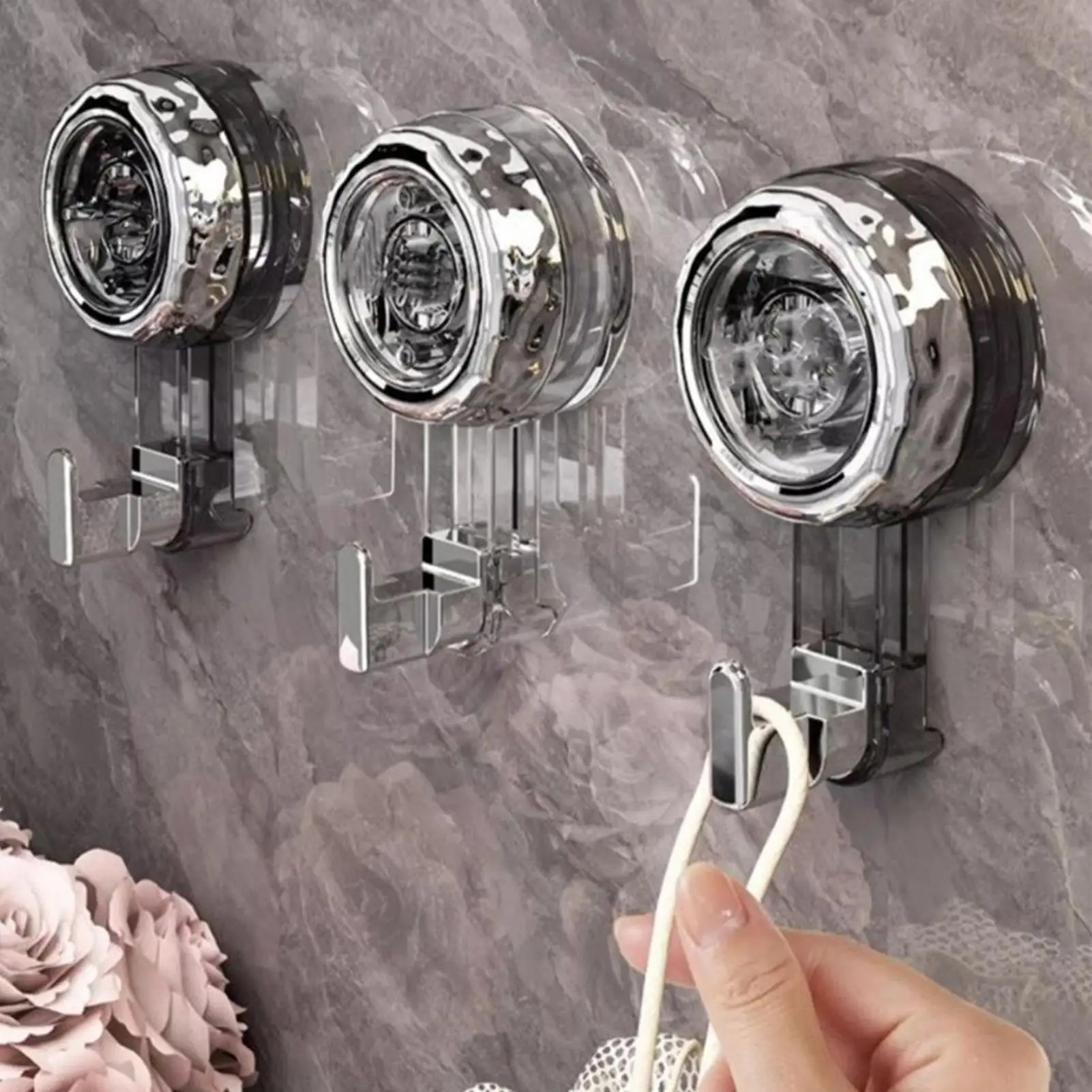 Shower Suction Hooks Reusable Heavy Duty No Drill Removable Hanger Window Suction Cups with Hooks for Bathtub Kitchen Window