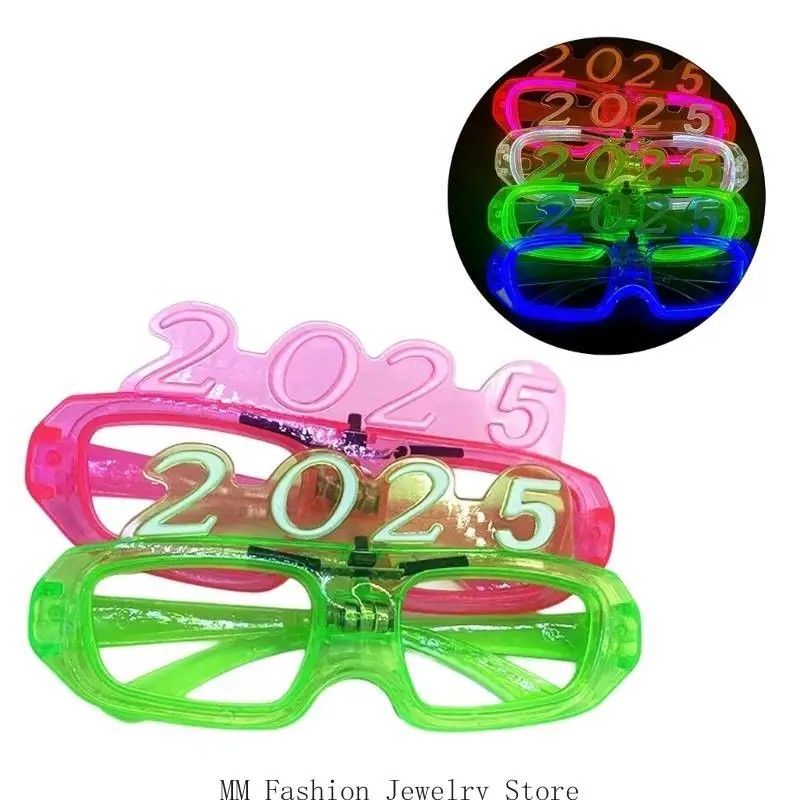 D0UB LED Light Up Glasses 2025 New Year Party Eyeglasses