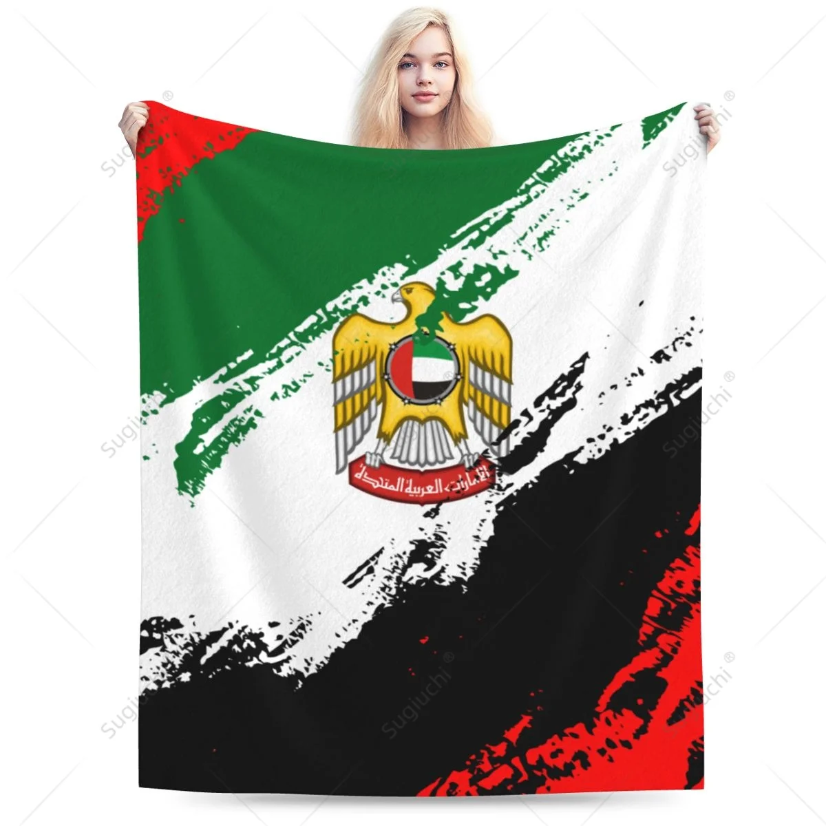 Blanket United Arab Emirates Flag Color Flannel Multifunction Camping Sofa Cover Keep Warm