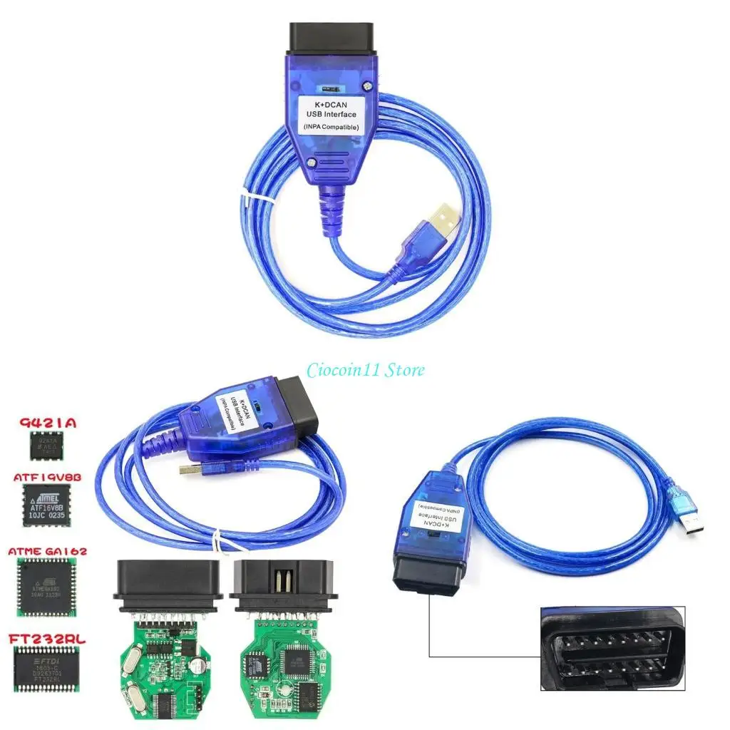 

Кабель кабеля y1UB DCAN KDCAN для E Serials USB Interfaces In-PA OBD2 Диагностический сканер OBD2 Автоматические инструменты