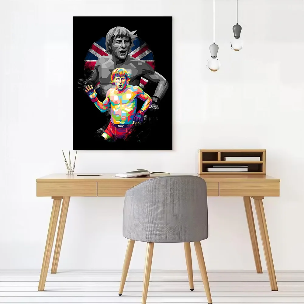 Paddy Pimblett Colorful Pop Art Portrait Canvas Poster Customizable Printed Canvas Painting Wall Art for Fans Decoration Gaming
