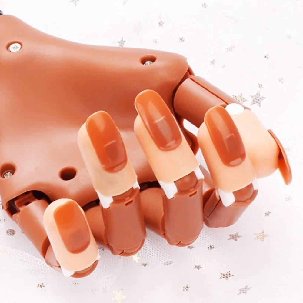アクリルネイル練習用ハンドセット、100個の偽爪付き、ネイルプロフェッショナル、マニキュア練習用指、柔軟なネイルチップ