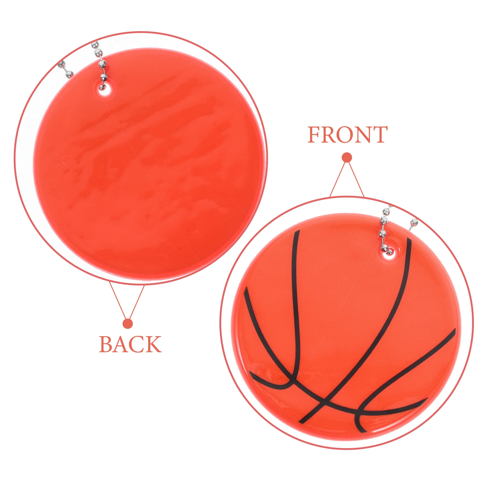 11 قطعة كرة السلة عاكس قلادة السلامة المفاتيح الفلورسنت على ظهره علامة المرور تحذير المحمولة سحر 6 سنتيمتر