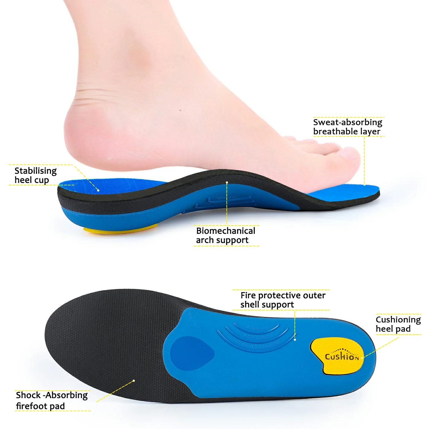 Orthopedic Plantillas Arch Support Insoles Men Women Sneakers Plantar Fasciitis,Flat Feet Orthotic Inserts Sports Shoe Sole