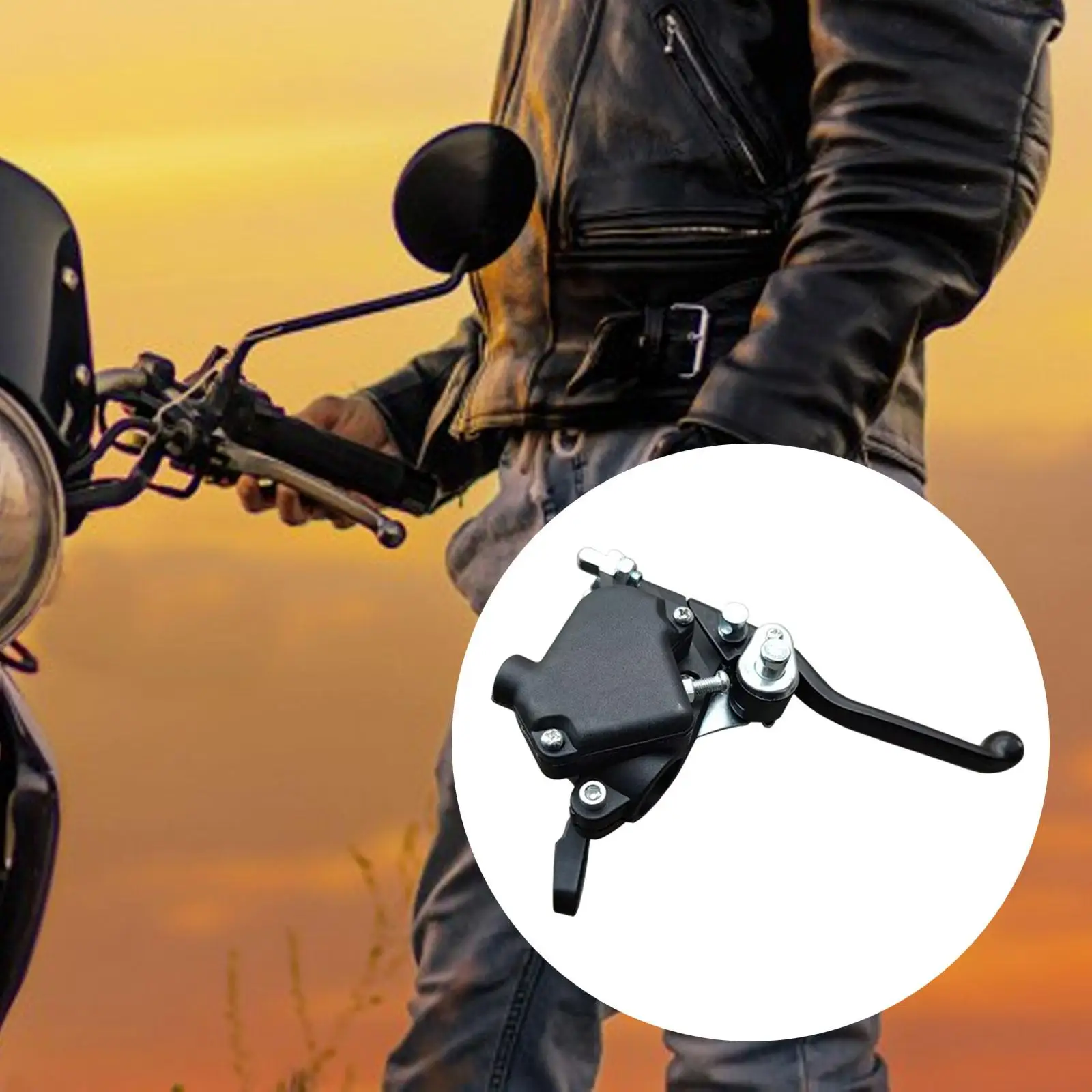 

7/8inch Handlebar Clutch Brake Lever Comfortable Grip Replacement with Thumb Throttle for ATV 47cc 49cc Motorcycle Accessories