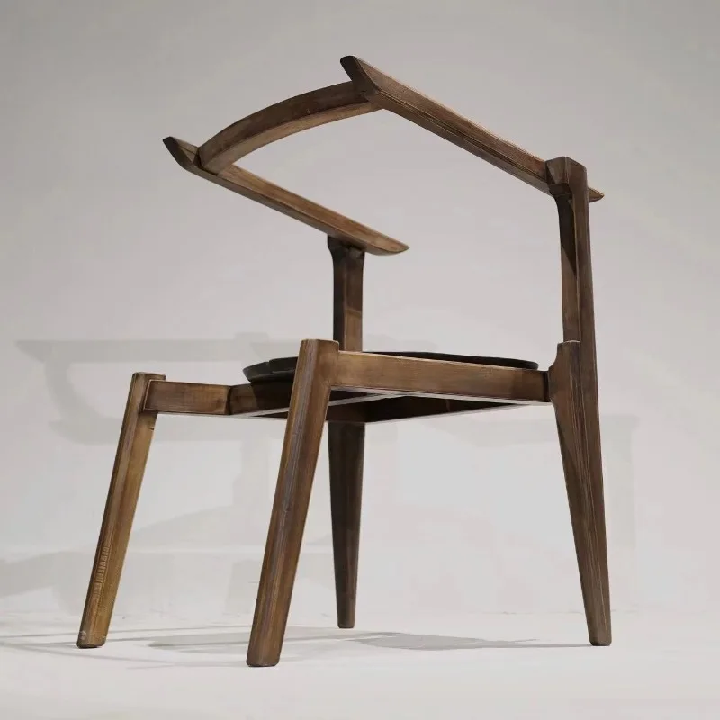 Ancient wood suspended chair New wabi-sabi aesthetic lacquer craft solid wood chair