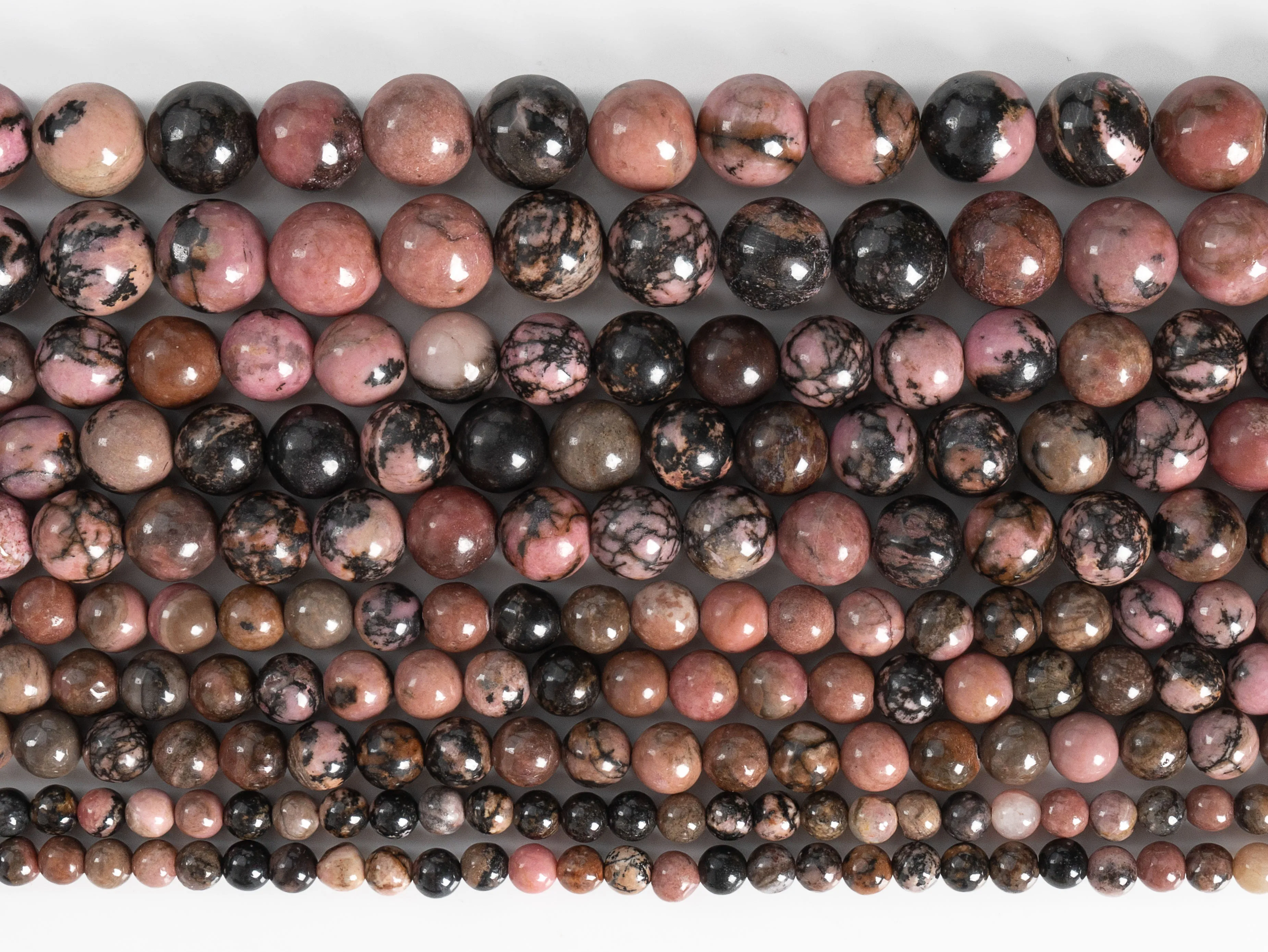 4/6/8/10 MM Beautiful Rhodonite Beads Grade Genuine Natural Gemstone Full Strand Round Loose Beads for Handmade Jewelry Making