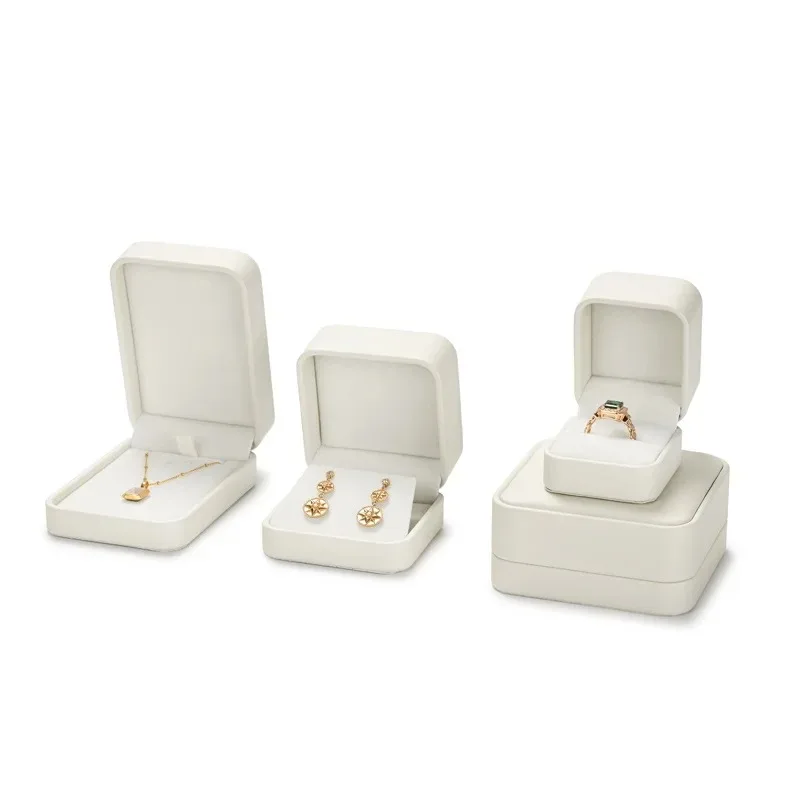 Velvet Lined PU Leather Jewellery Box, Multi Style Ring Earring Necklace Bracelet Gift Case  Wedding Proposal & Jewelry Storage,
