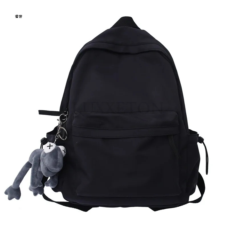 Simple Solid Color Backpack Women Waterproof Nylon School Bag Girl School Bag Women Travel Backpack Shoulder Bag