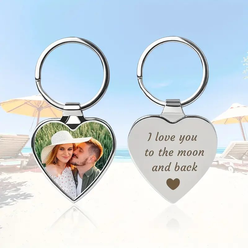 Custom Photo Keychain - Personalised Stainless Steel Keepsake Gift, Suitable for Birthdays, Anniversaries and Everyday Memories