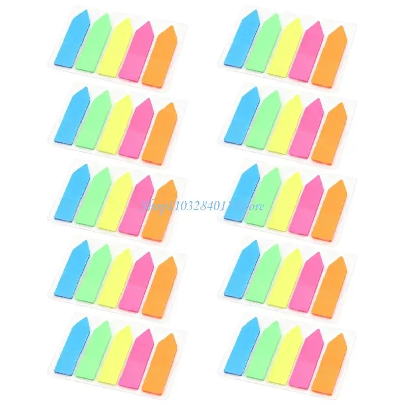 

R6FF Fluorescent Color PET Label Repositionable Page Marker Writable Adhesive Note Labelling Sticker for Notebook Binder