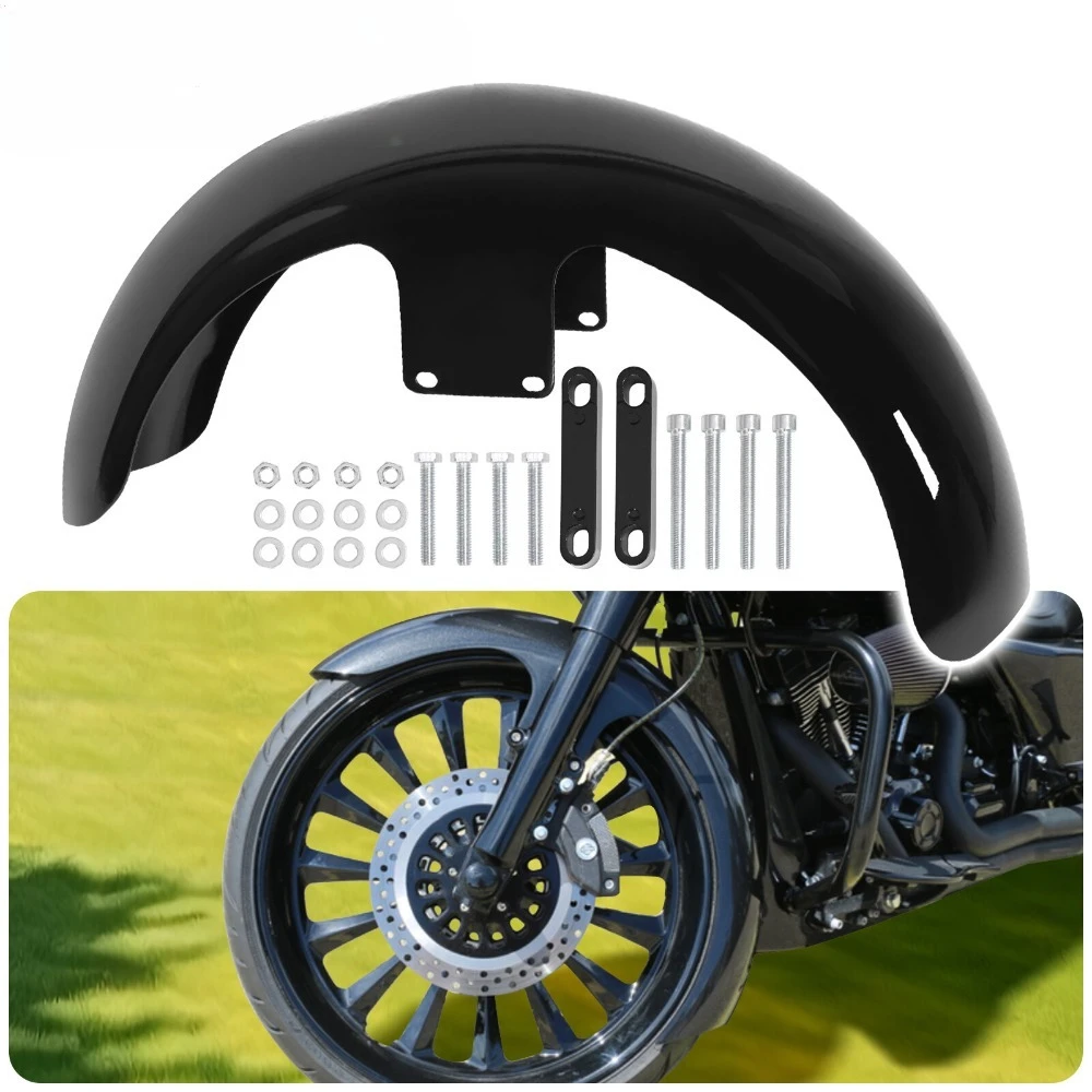 

Steel 19" Wrap Front Fender Black For Harley Touring Street Road Glide