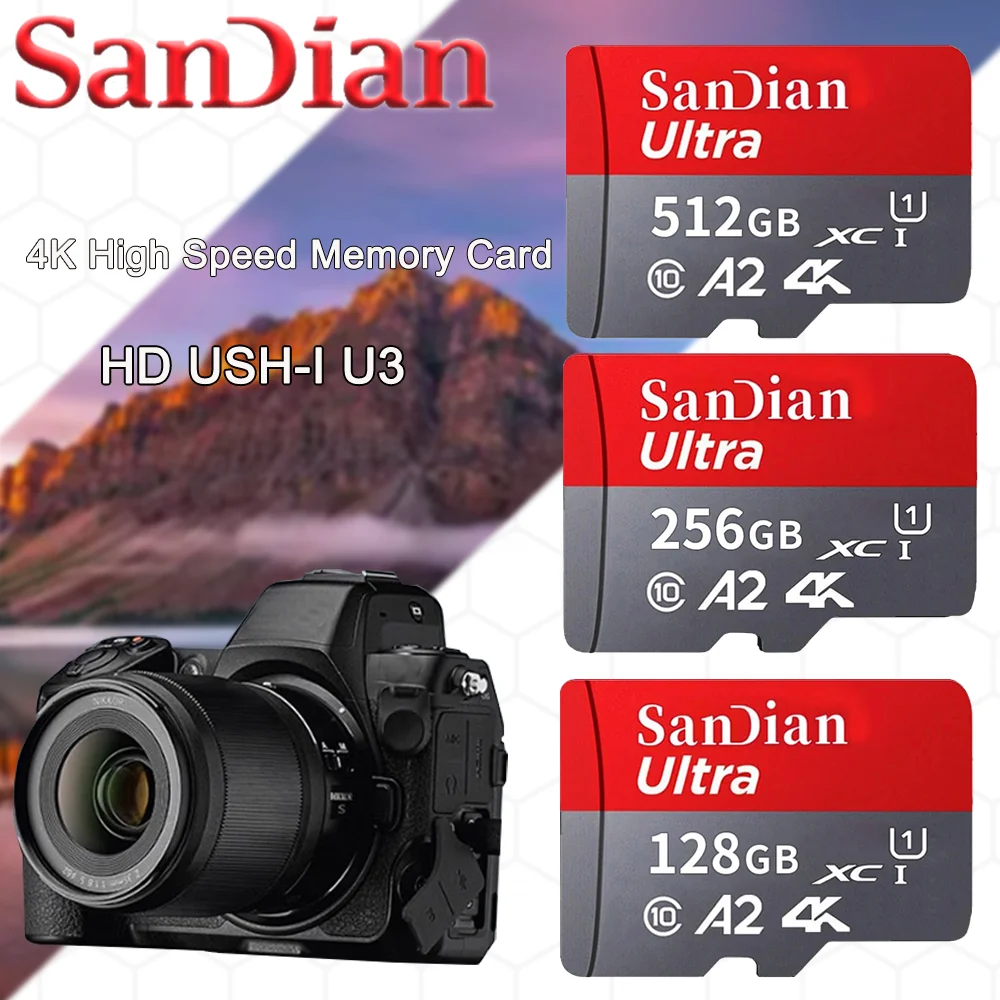 64GB 128GB 256GB 512GBMicro TF SD Memory Card SD Card  U3 A2 Class 10 For Nintendo Switch OLED Game Storage