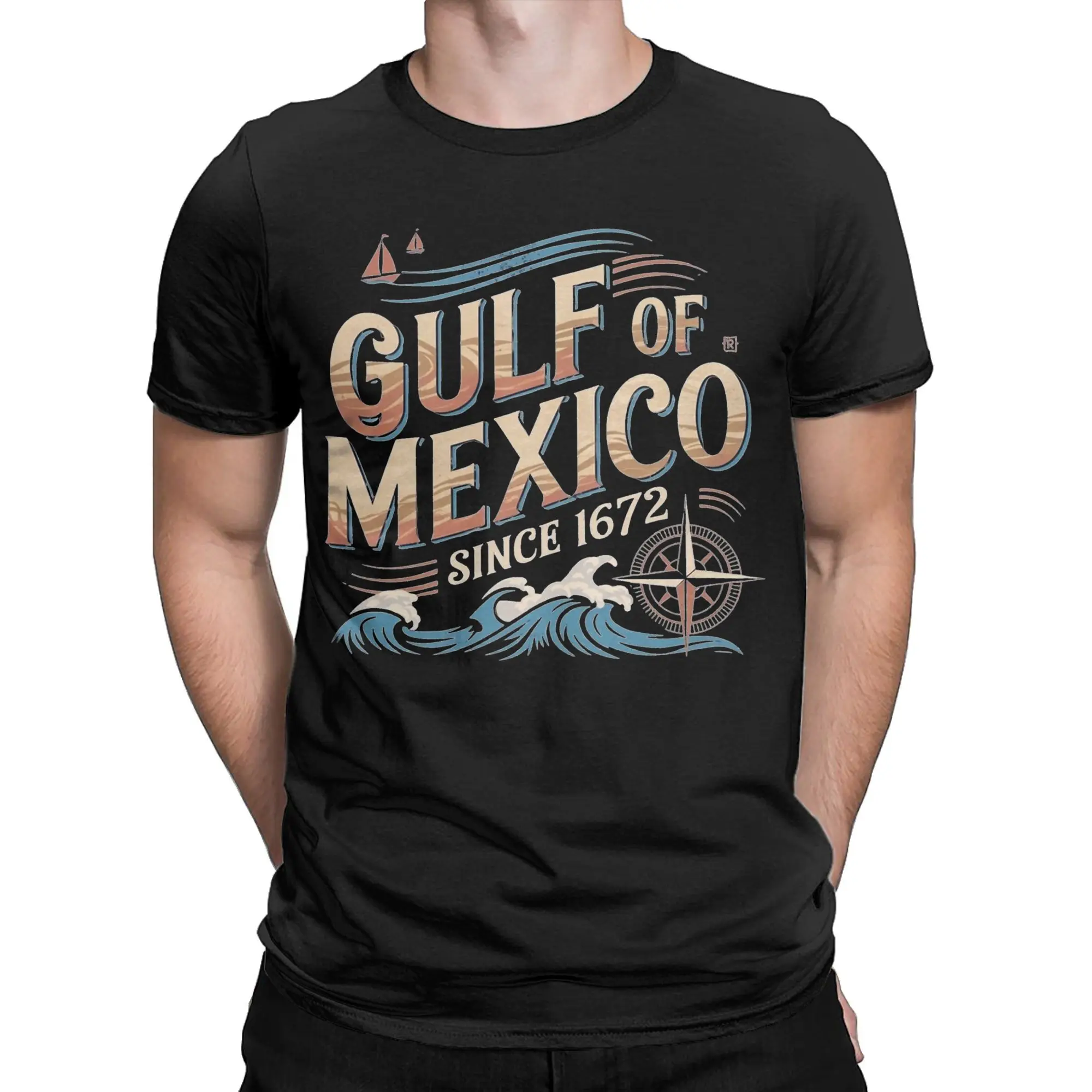 Men Women Gulf of Mexico Since 1672 Shirt Pure Cotton Graphic Printing T-Shirt  Top Clothing