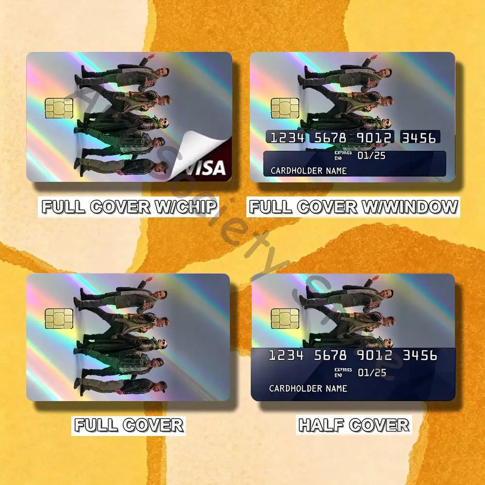 B-Backstreet Boy Band Laser shimmer Credit Card Skin Party Stickers Visa Bank Card Bus Metro Access Card Waterproof Decal Gift