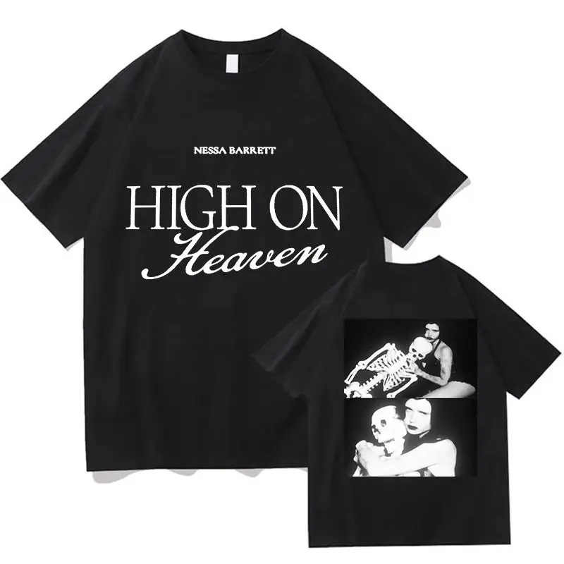 Hip Hop Tees 2026 Nessa Barrett High on Heaven T-Shirt Fashion Casual High Quality Fans Tops Graphic Print Short Sleeve Unisex
