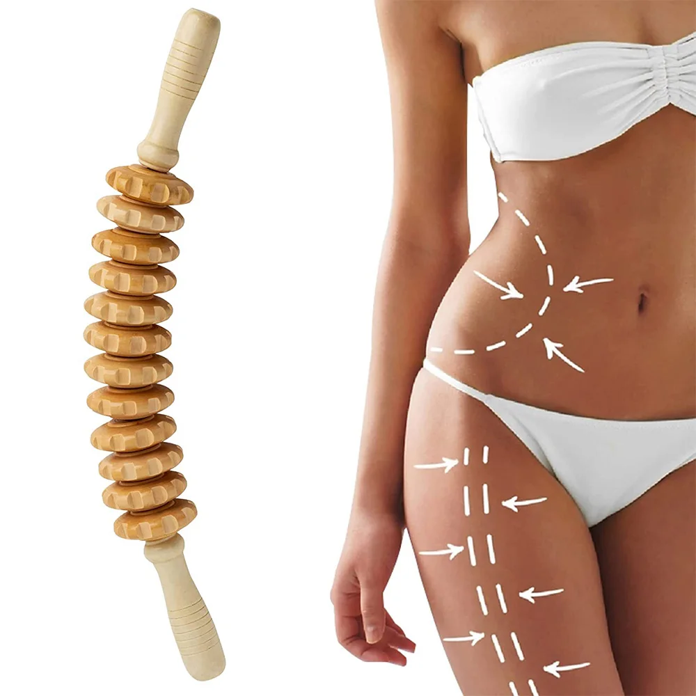 Curved Wood Massage Roller Stick Lymphatic Drainage Wood Therapy Massage Tool Maderoterapia Colombiana Anti Cellulite Massager