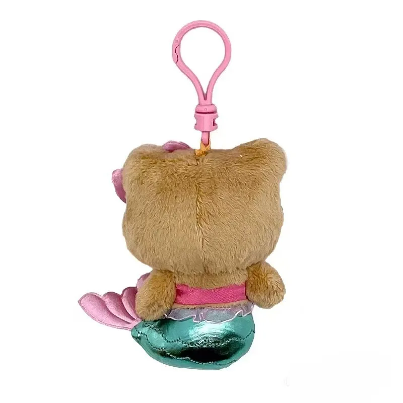 Versión americana de sirena láser Hello Kitty lindo llavero de felpa colgante, decoración de bolso, regalo para novia regalo de Navidad