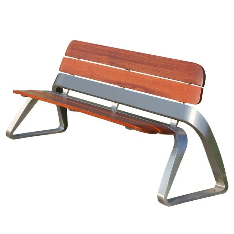 Park chair outdoor bench courtyard stainless steel seat square wrought iron leisure seat community outdoor anti-corrosion bench