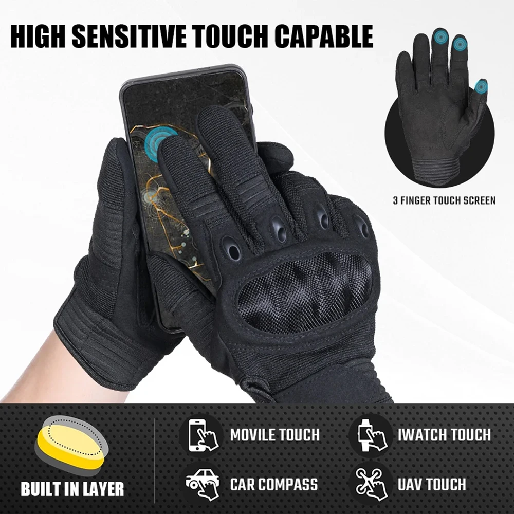 Touch Screen Tactical Gloves Outdoor Cycling Sports Hiking Camping Hunting Airsoft Combat Bicycle Hard Shell Anti-skid Gear Men