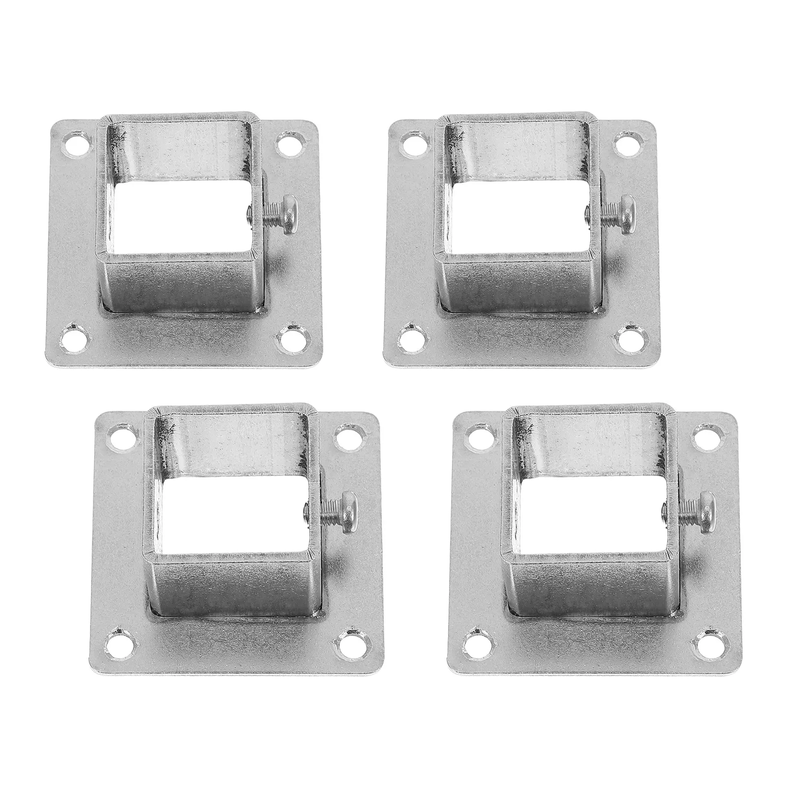 4Pcs Square Post Base Heavy Duty Flange Anchor Base for Deck Rail Fence Post Support 26Mm Square Tube Mounting Brackets Outdoor