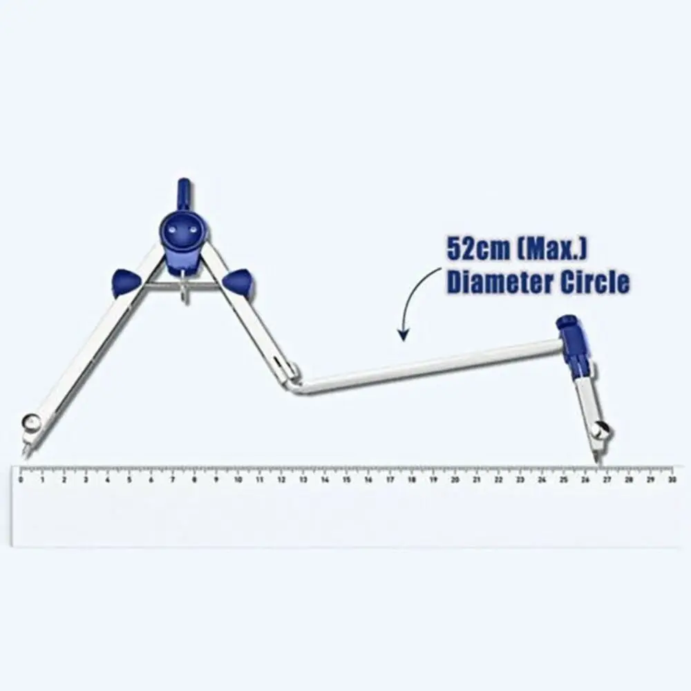 7pcs/Pack Transparent Cover Drawing Compass Kit Measuring Ruler Mechanical Pencil Drawing Tool Set Plastic Stainless steel