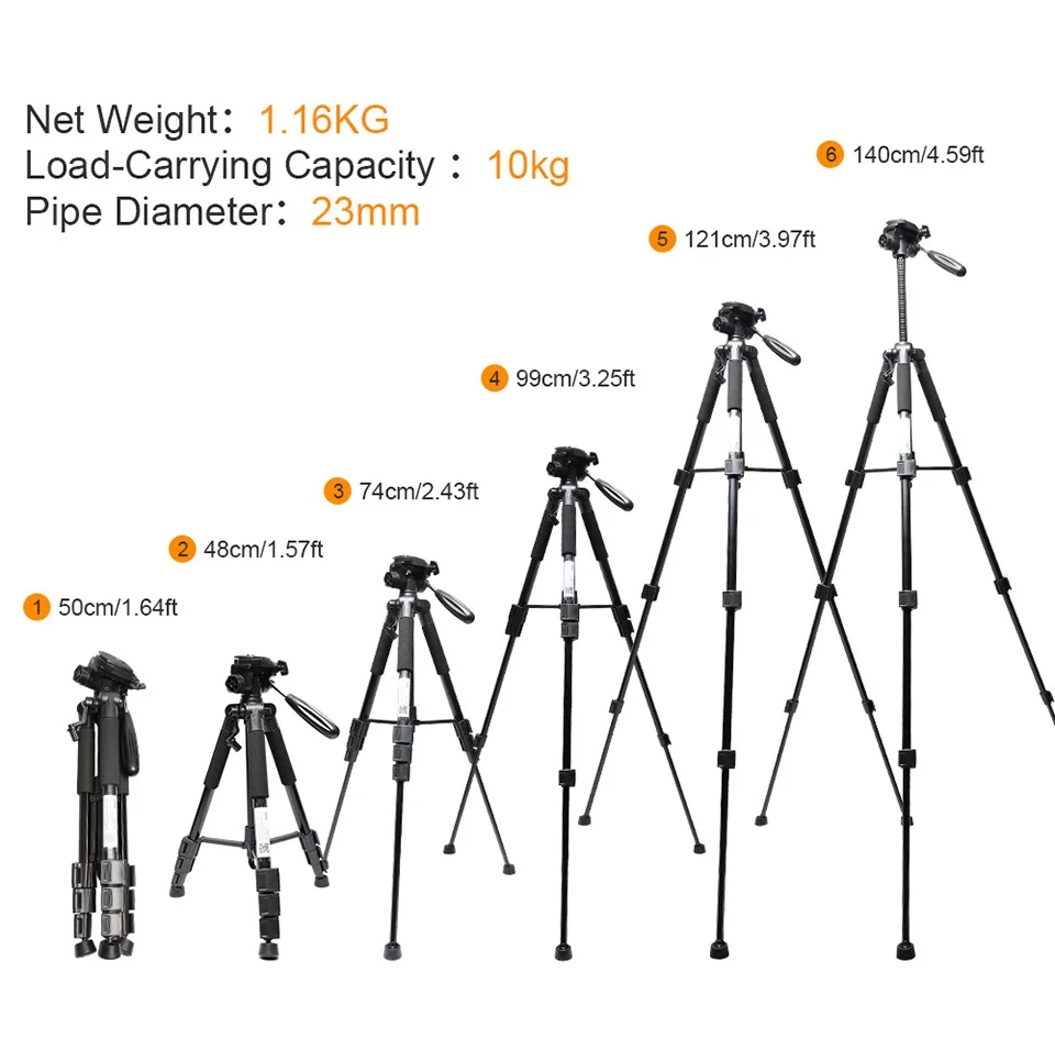 Huepar Multi-function Travel Camera Tripod 56