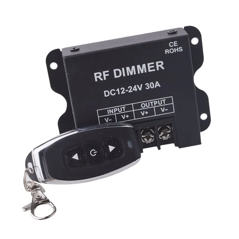 FULL-30A LED Dimmer Controller DC 12-24V With 3 Key RF Wireless Remote Control For LED Single Color Lighting String Strip